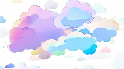 Poster - dynamic fantasy vector cloud animation on a white background