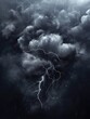 © Business Pics - black clouds with lightnings storm and smoke isolated on transparent background