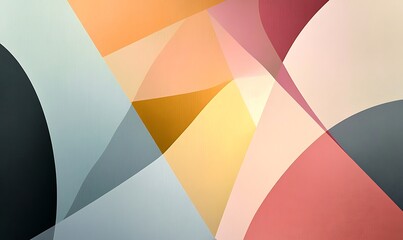 Leinwandbilder - Abstract geometric shapes in soft pastel colors create a modern, artistic composition and modern background, blending soft colors like red, orange, and blue


