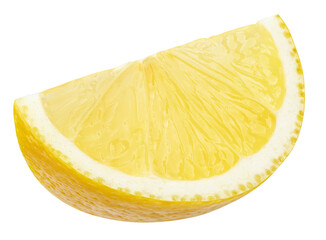 Poster - Lemon fruit Clipping Path. Lemon slice isolated on white background. Lemon macro photo