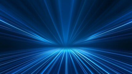 Fototapete - Abstract blue light speed lines background