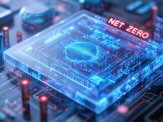 Net zero efficiency neutrality. Net zero carbon footprint efficiency-focused image representation.