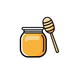 Poster - Honey Jar with Dipper - Simple Icon for Food Product