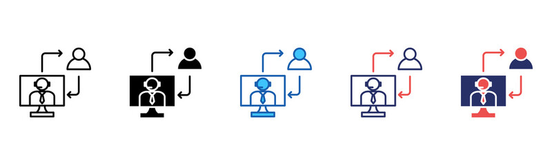 Poster - Mentoring icon sheet multiple style collection