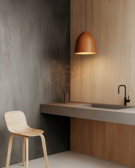 Poster - Modern kitchen design contemporary home interior minimalist aesthetic indoor setting elegant simplicity