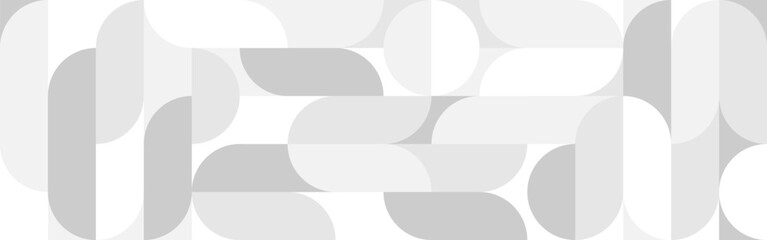Wall Mural - white trendy seamless background of circles and squares in modern scandinavian style. cover of gray 