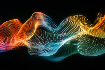 Aufkleber - colorful wave of light is shown in the image. The colors are bright and vibrant, creating a sense of energy and excitement. The wave appears to be moving and changing
