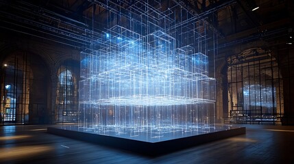 Poster - Glowing Data Structure in Industrial Hall