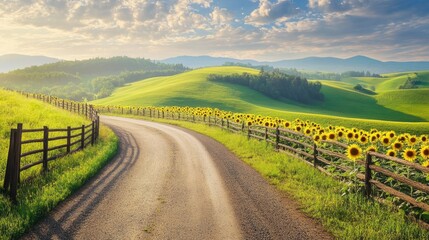  Sunflowers in Tuscany: A picturesque summer landscape