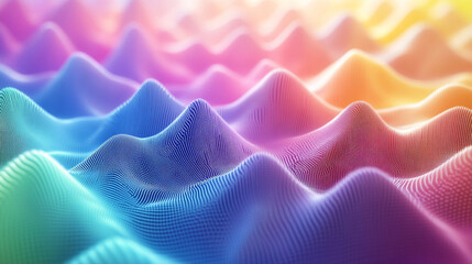 Poster - Vibrant waves of color creating an abstract landscape of texture and movement in a mesmerizing display of light