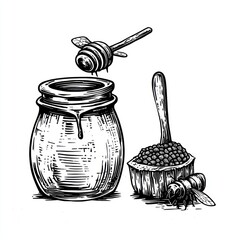 Poster - Vintage Honey Jar Illustration