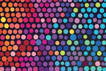 Poster - Colorful circles arranged in a vibrant pattern on a dark background