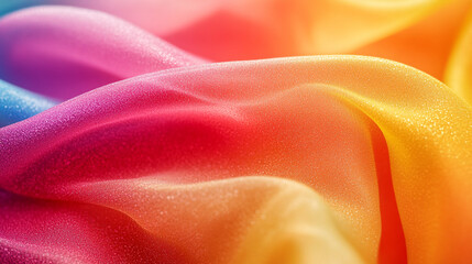 Poster - Vibrant fabric draping in a spectrum of colors creating a mesmerizing visual masterpiece