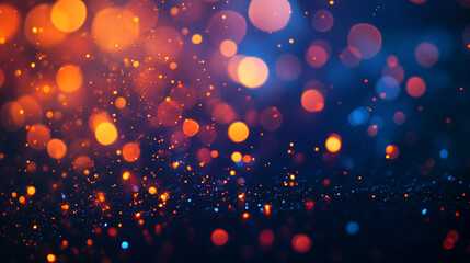 Poster - Vibrant bokeh effect with shimmering lights in an abstract display of colors at dusk