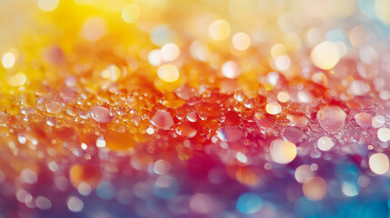 Poster - Sparkling droplets create a vibrant display of colors against a dreamy backdrop of abstract brilliance