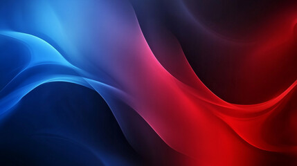 Poster - Swirling waves of red and blue blend harmoniously in a mesmerizing display of color and motion