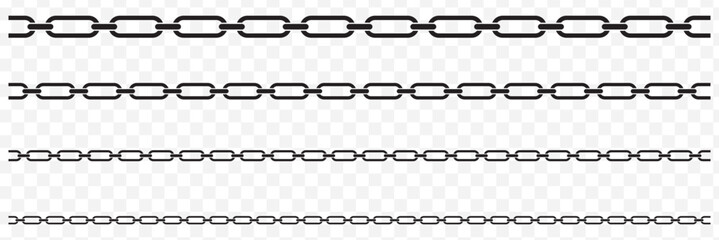 Poster - Chain solid icon. Link Icons in Different Variations. Chain silhouette, Chain svg, Chain vector clipart, Metal chain silhouette, Metal chain svg, Silhouette of chain, Chain vector bundle. EPS 10.