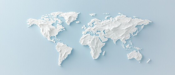 Poster - World map wall art contemporary office decor global inspiration neutral colors aesthetic space modern design