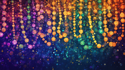 Poster - Vibrant bokeh lights create a mesmerizing evening atmosphere in a colorful display of swirling colors