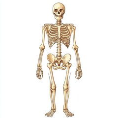 Poster - Human skeletal system illustration showcasing detailed bone structure and anatomy for educational purposes. Generative AI