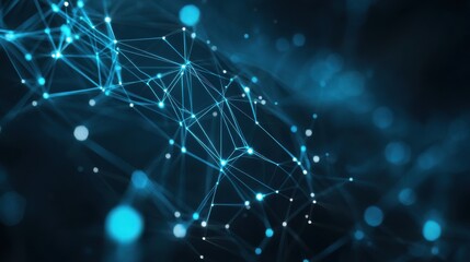 Poster - Abstract technology background. Polygonal with connecting dots and lines. Data and technology concept, network connection