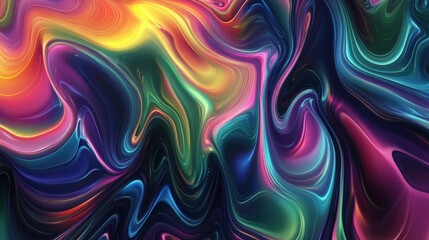 Poster - An abstract wavy psychedelic background image.