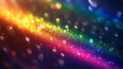 Poster - Vibrant spectrum of colors shines through sparkling droplets in magical light