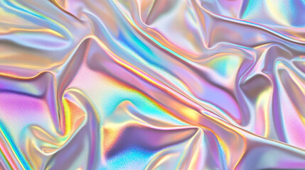 Poster - Shimmering silk drapes reflecting a spectrum of colors in soft, flowing textures for a captivating visual experience