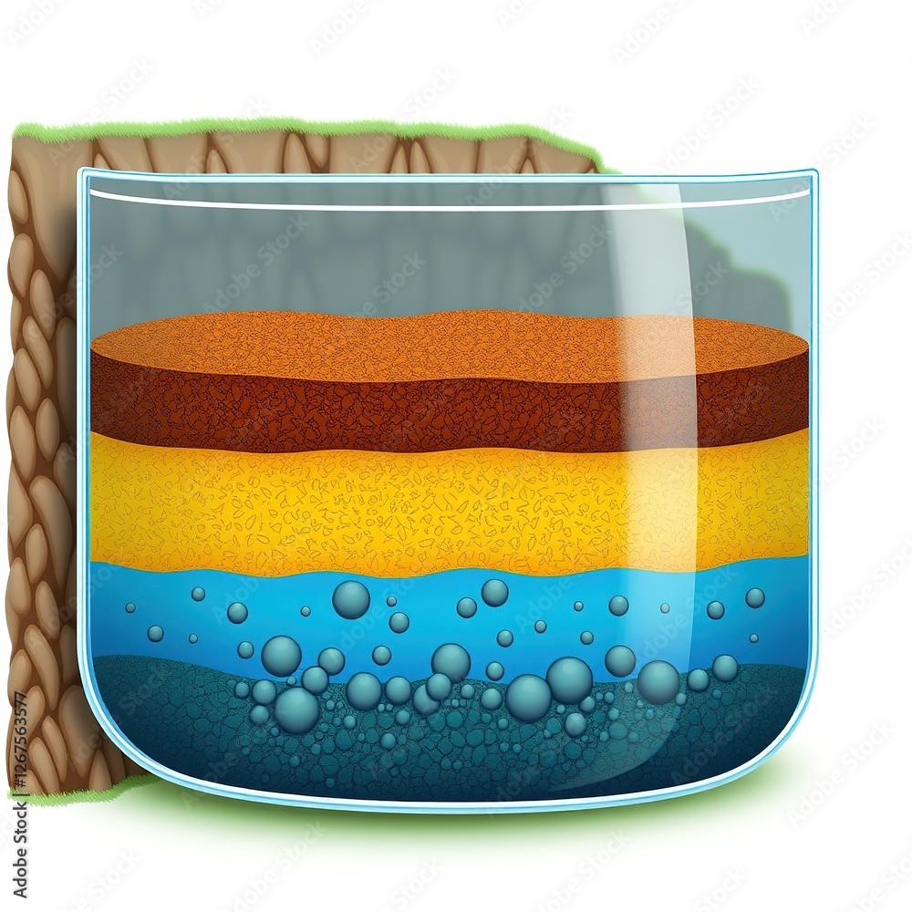Septic Tank Cross-Section with Sludge and Scum Layer Illustration Stock ...