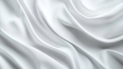 Poster - Soft flowing white fabric creates an elegant backdrop with graceful contours and a serene atmosphere