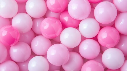 Poster - A vibrant mix of pink and white balls, creating a playful and colorful visual display, perfect for decoration or children's activities.