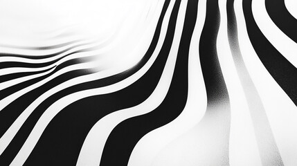 Poster - Dynamic black and white waves create a mesmerizing visual rhythm that captivates the viewer's imagination