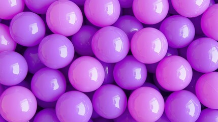 Poster - A vibrant collection of purple and pink balls, closely packed together, creating a visually striking pattern full of color and texture.