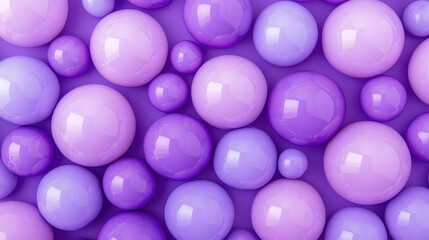 Poster - A vibrant arrangement of glossy purple and lilac spheres, creating a playful and colorful abstract pattern.