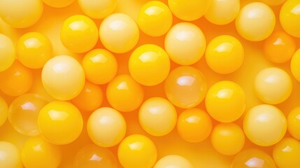 Poster - A vibrant collection of yellow spheres, varying in size and shade, creates a cheerful and playful visual texture.
