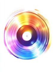 Leinwandbilder - Colorful spinning vinyl record creating a vibrant display of light and motion in a modern artistic style. Generative AI