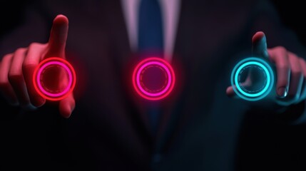 Poster - Engineer Energy Tablet concept. Engineer Controlling Holographic Energy Interface in Futuristic Technology Concept