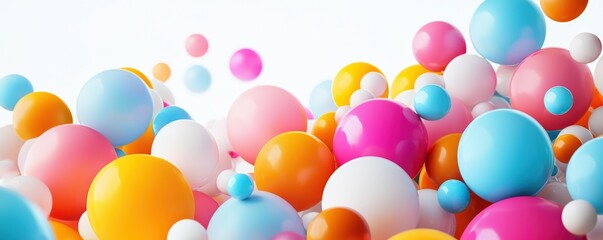 Poster - a vibrant assortment of colorful spheres in various sizes, creating a playful, dynamic visual effect