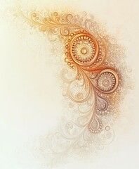 Wall Mural - Abstract design with intricate circular patterns in soft tones
