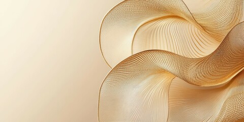 Wall Mural - Elegant golden abstract design with flowing curves and lines