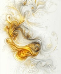 Wall Mural - Swirls of gold and silver create an intricate abstract design