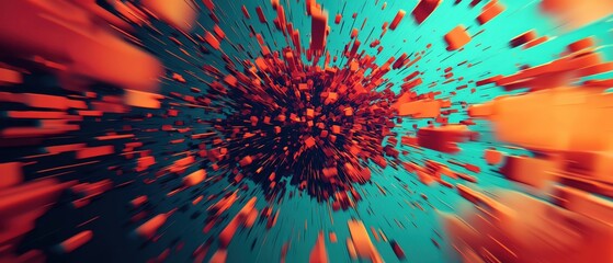 Poster - Dynamic explosion of vibrant colors creating an abstract visual experience.