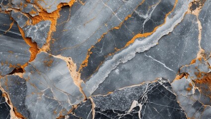 Aufkleber - Rustic Marble Texture Background Showing Grey and Orange Veins Ideal for Interior Design and Ceramic Tile Applications