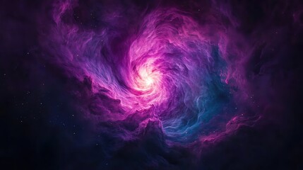 Poster - An abstract depiction of a vibrant cosmic swirl in purple and blue hues.