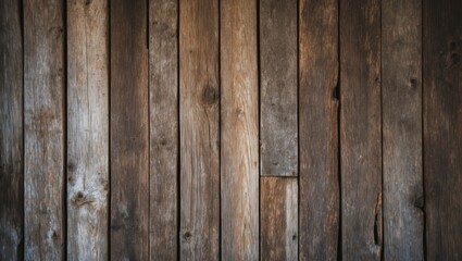 Poster - Rustic wooden wall texture with varied shades and grain patterns ideal for background or layering in design projects