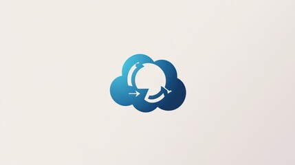 Poster - Cloud computing cycle, data processing, digital background, website icon