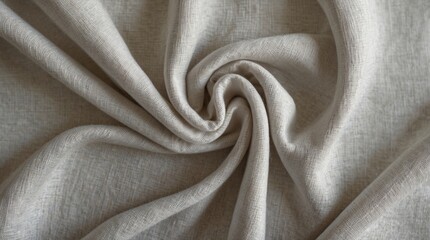 Poster - Linen fabric texture close-up showcasing soft, natural fibers ideal for clothing and upholstery design applications.