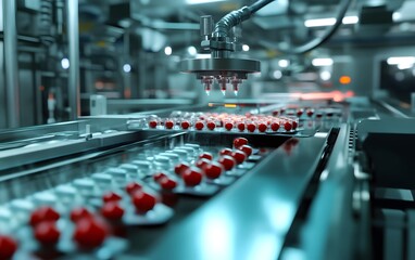 Poster - a modern automated production line showcasing technological advancements in the manufacturing sector