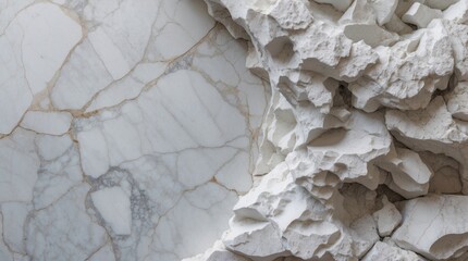 Poster - Elegant white marble stone texture with intricate patterns for a refined design aesthetic in interior and architectural applications.