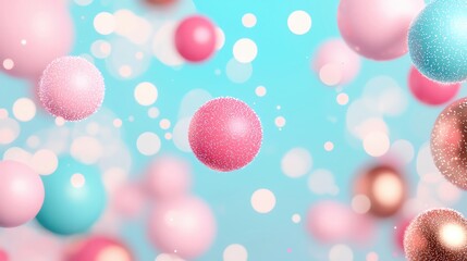 Aufkleber - Colorful floating spheres with a dreamy background create a whimsical ambiance.